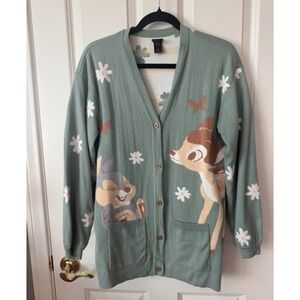 Our Universe Disney Bambi 80th Anniversary Thumper Floral Cardigan Sweater XS